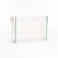 Juju Glass Console With Drawers - White