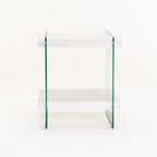Juju 45x45cm 8MM Glass Side Table - White