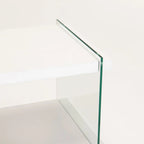 Juju 45x45cm 8MM Glass Side Table - White