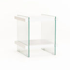 Juju 45x45cm 8MM Glass Side Table - White