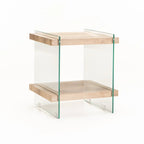 Juju 45x45cm 8MM Glass Side Table - Oak
