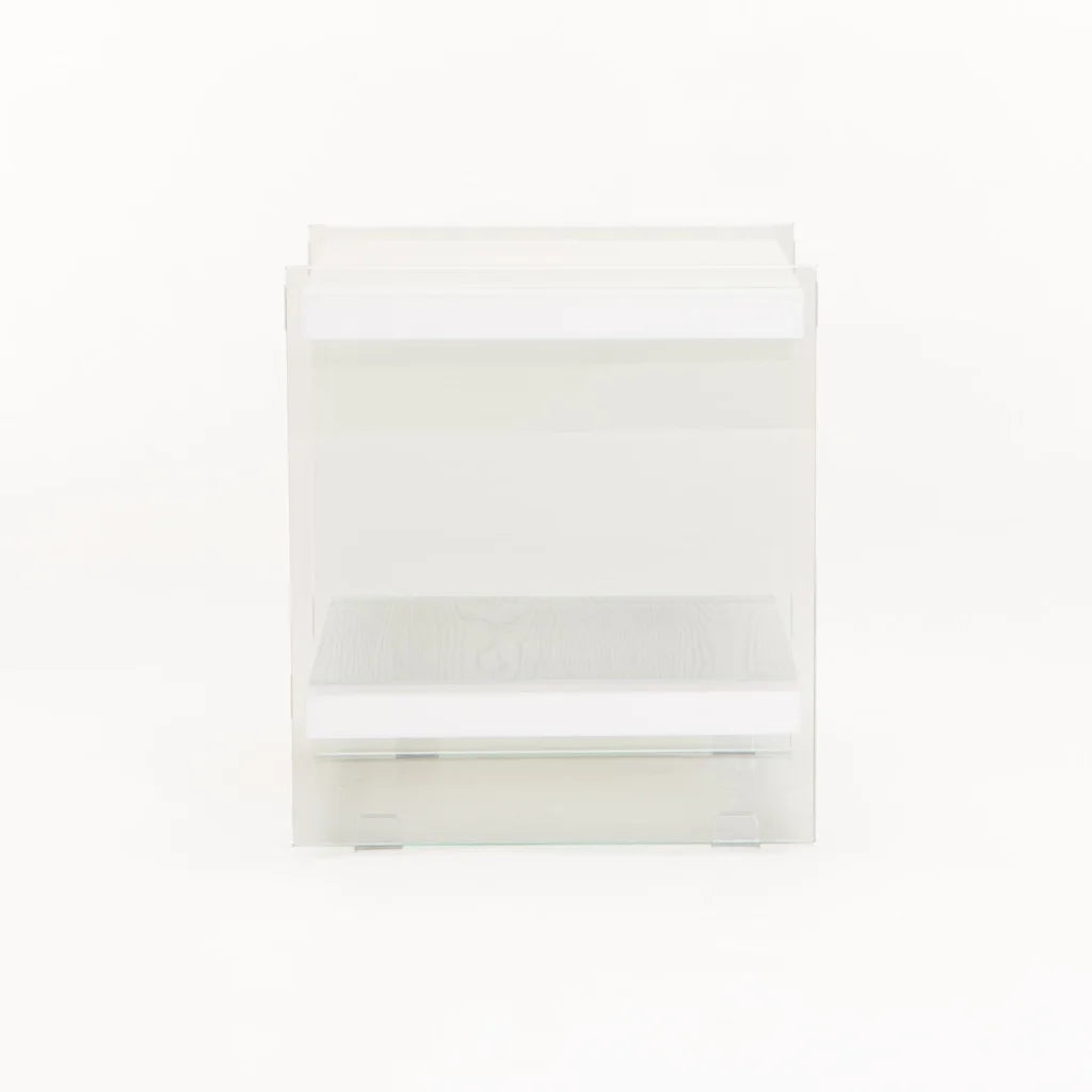 Juju 45x45cm 8MM Glass Side Table - White