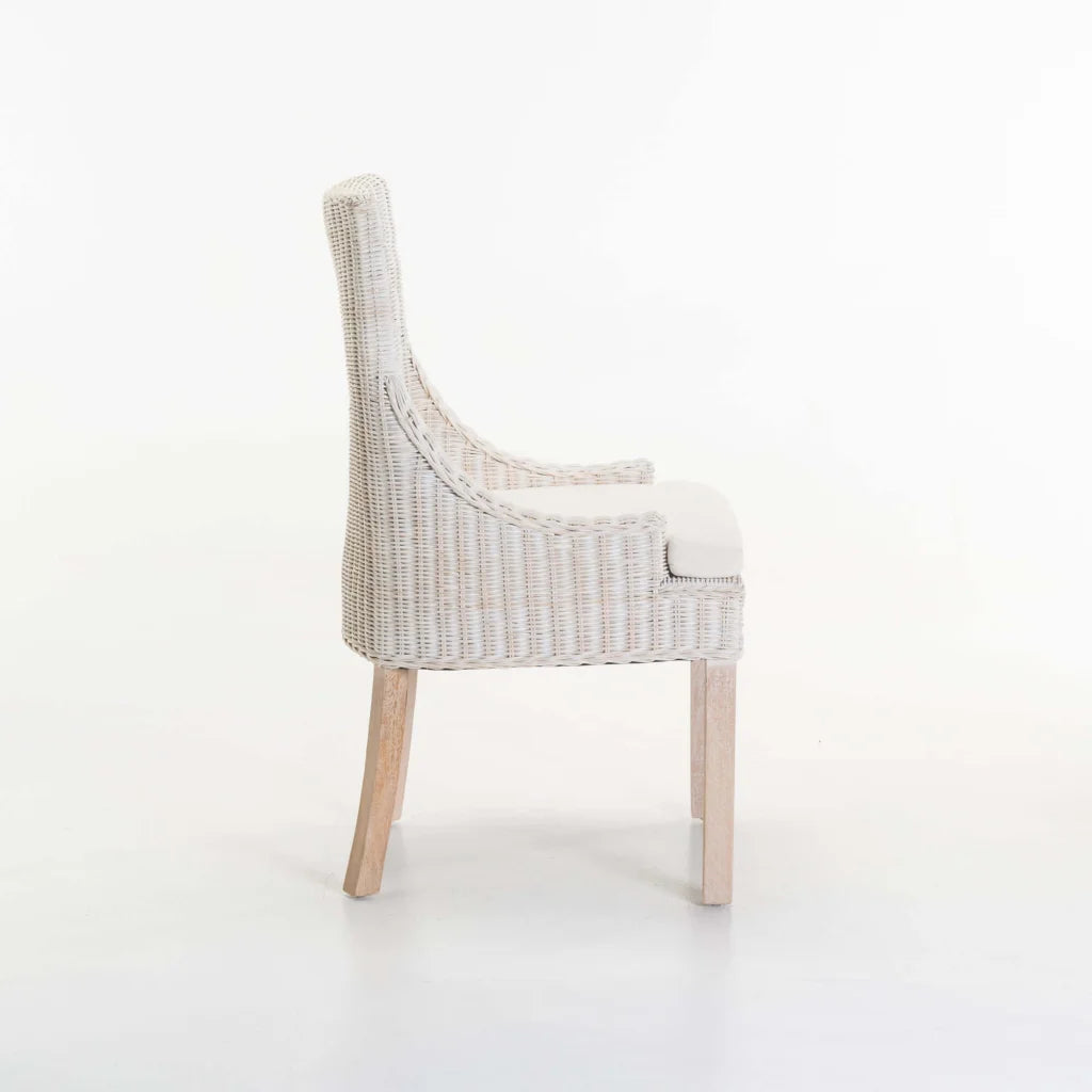 Keegan Rattan WhitewasDining Chair