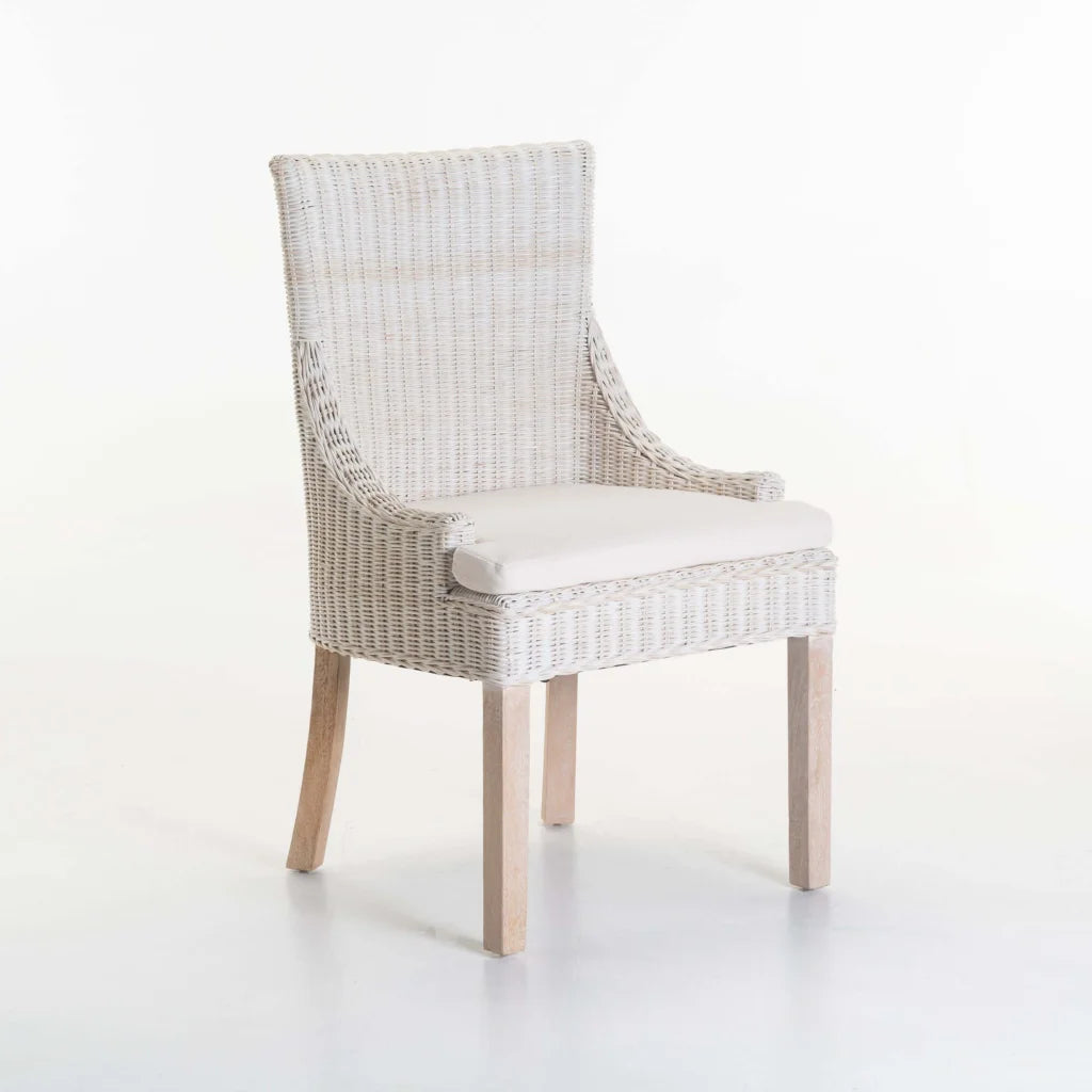 Keegan Rattan WhitewasDining Chair