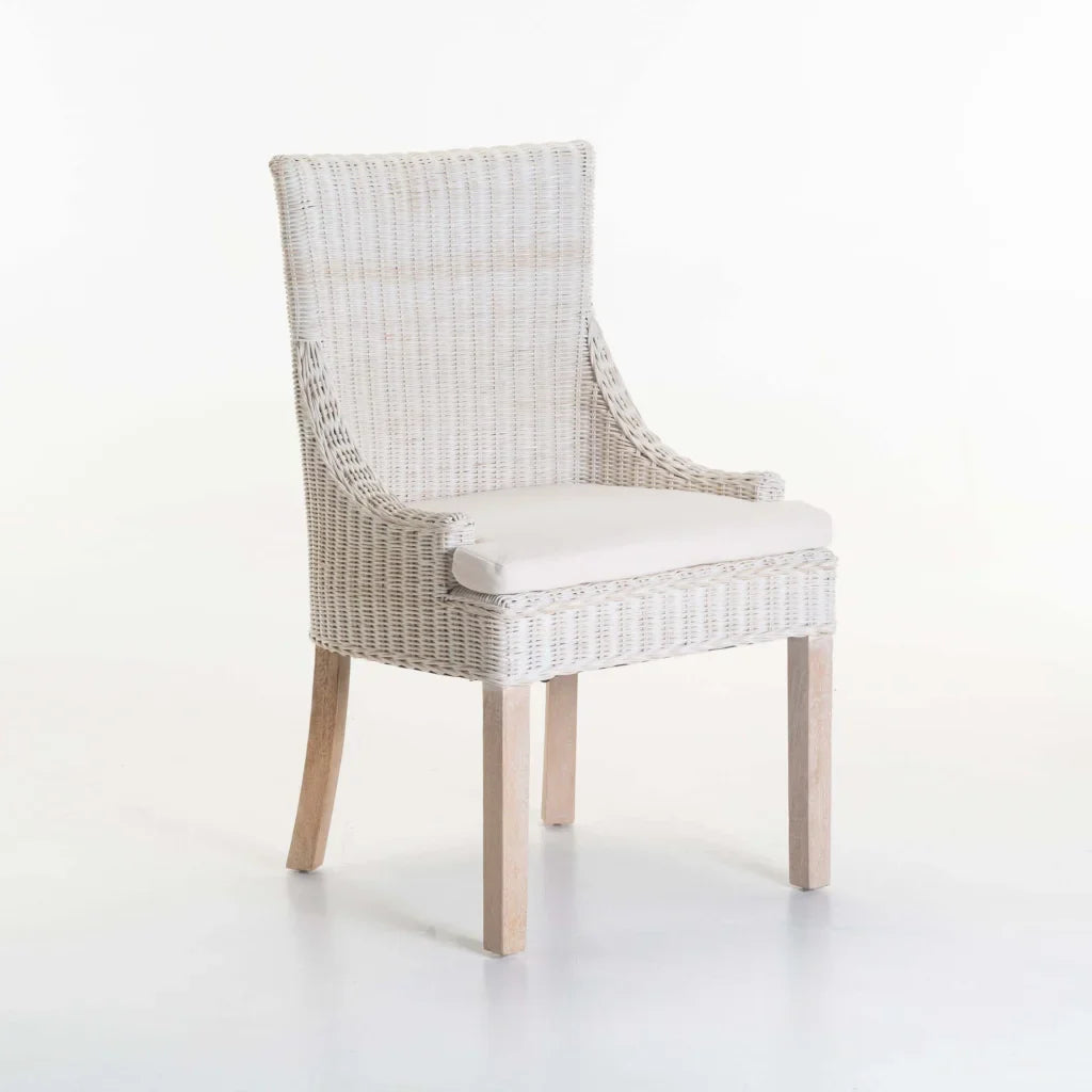Keegan Rattan Whitewash Dining Chair