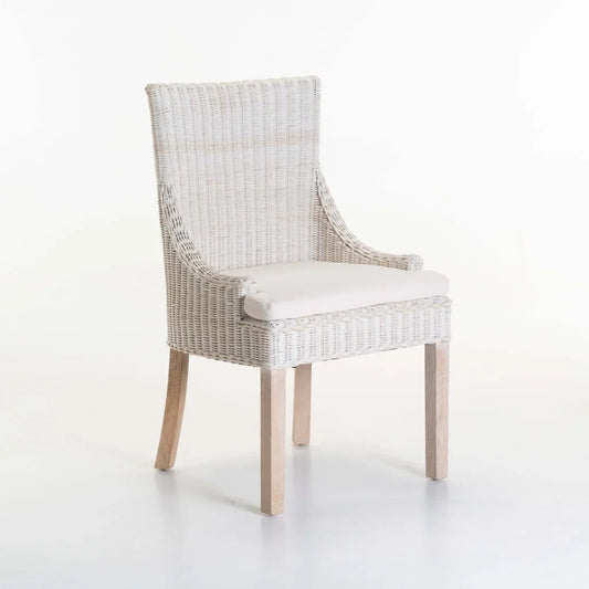Keegan Rattan Whitewash Dining Chair
