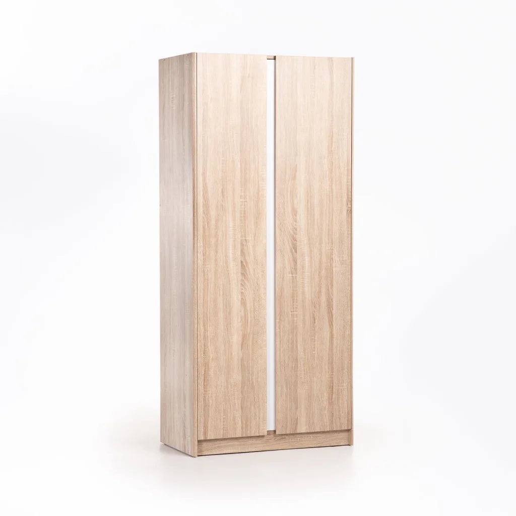 Dustu 2 Door Robe -  White / Oak