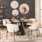 Tobby  120cm Round Dining  Table - Black