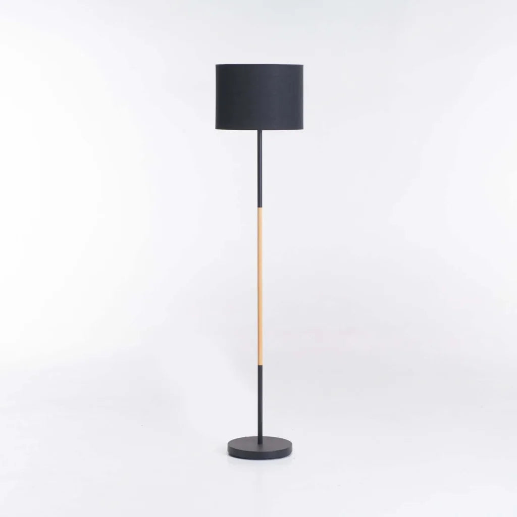 Poroki Black+Wood - Black Fabric Shade 150cm H