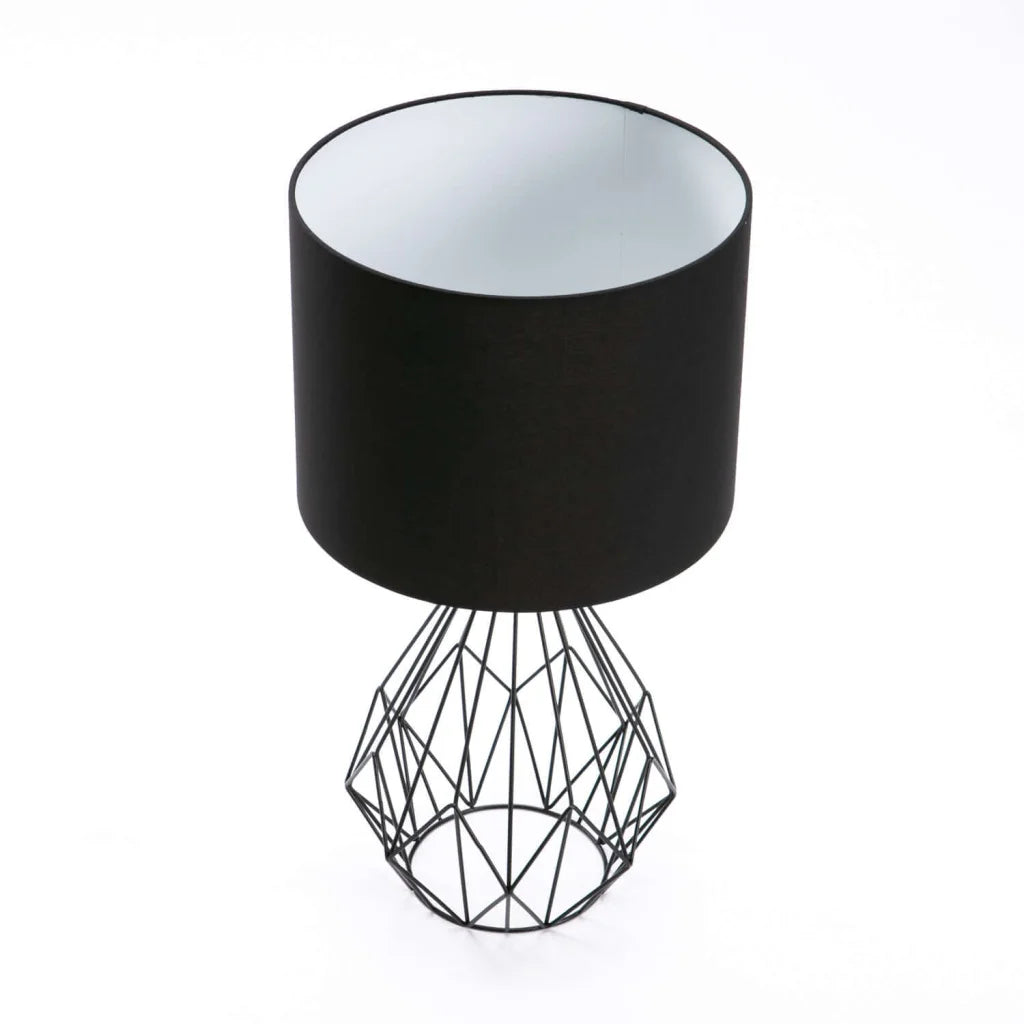 Emmett Black Metal Wire Base - Black Fabric Shade