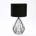Emmett Black Metal Wire Base - Black Fabric Shade