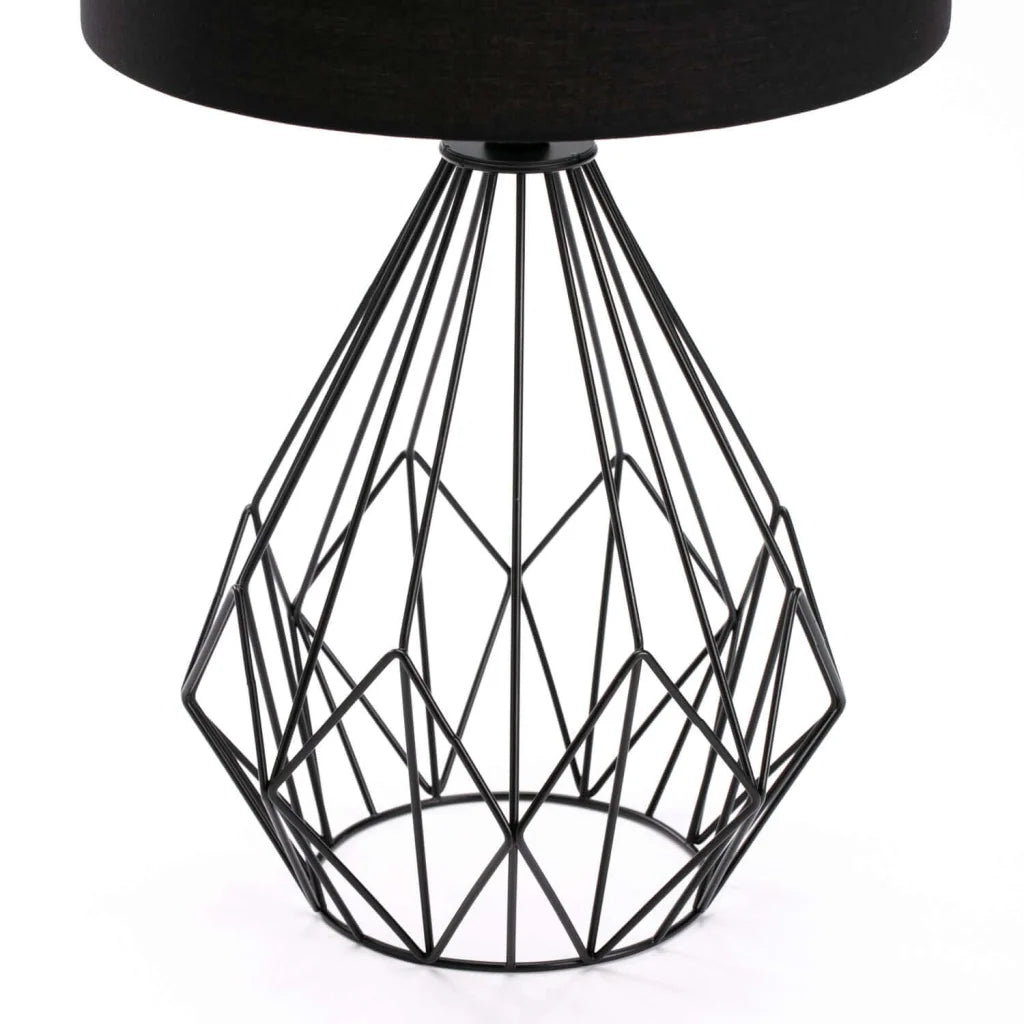 Emmett Black Metal Wire Base - Black Fabric Shade