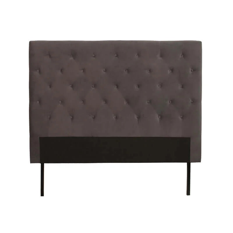 Wakely Velvet Headboard - Dark Grey - Double