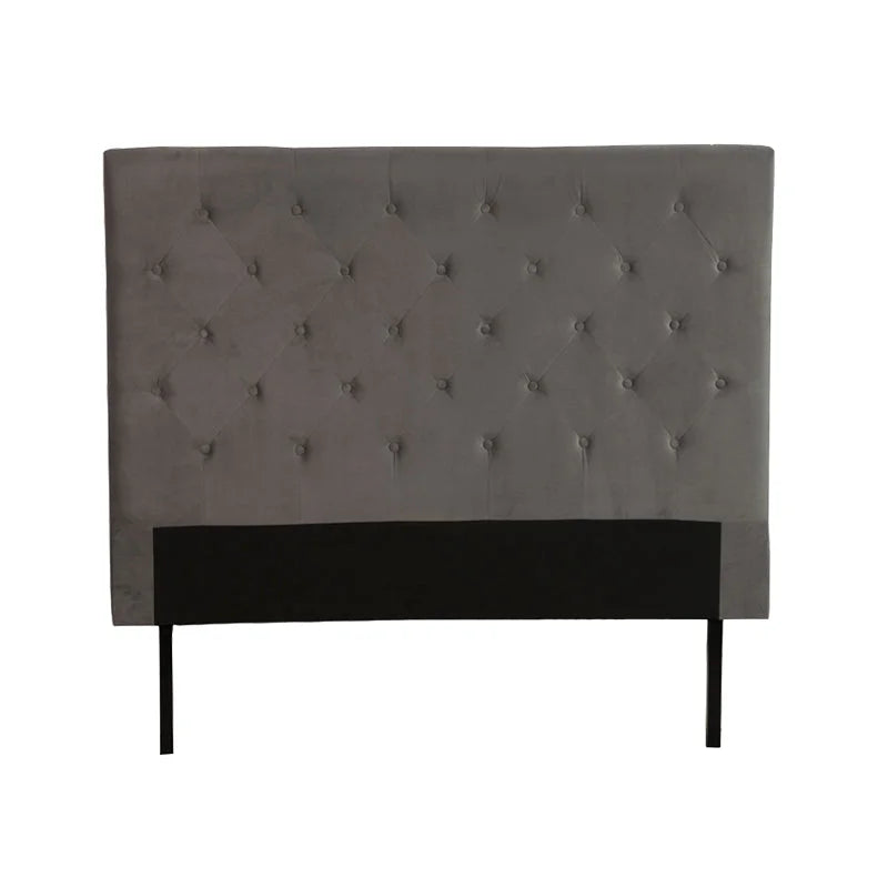 Wakely Velvet Headboard - Light Grey - Double