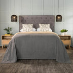 Wakely Velvet Headboard - Light Grey - Queen
