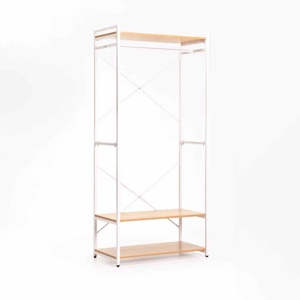 Kimimila 3 Shelf & Hanging Open Robe - White