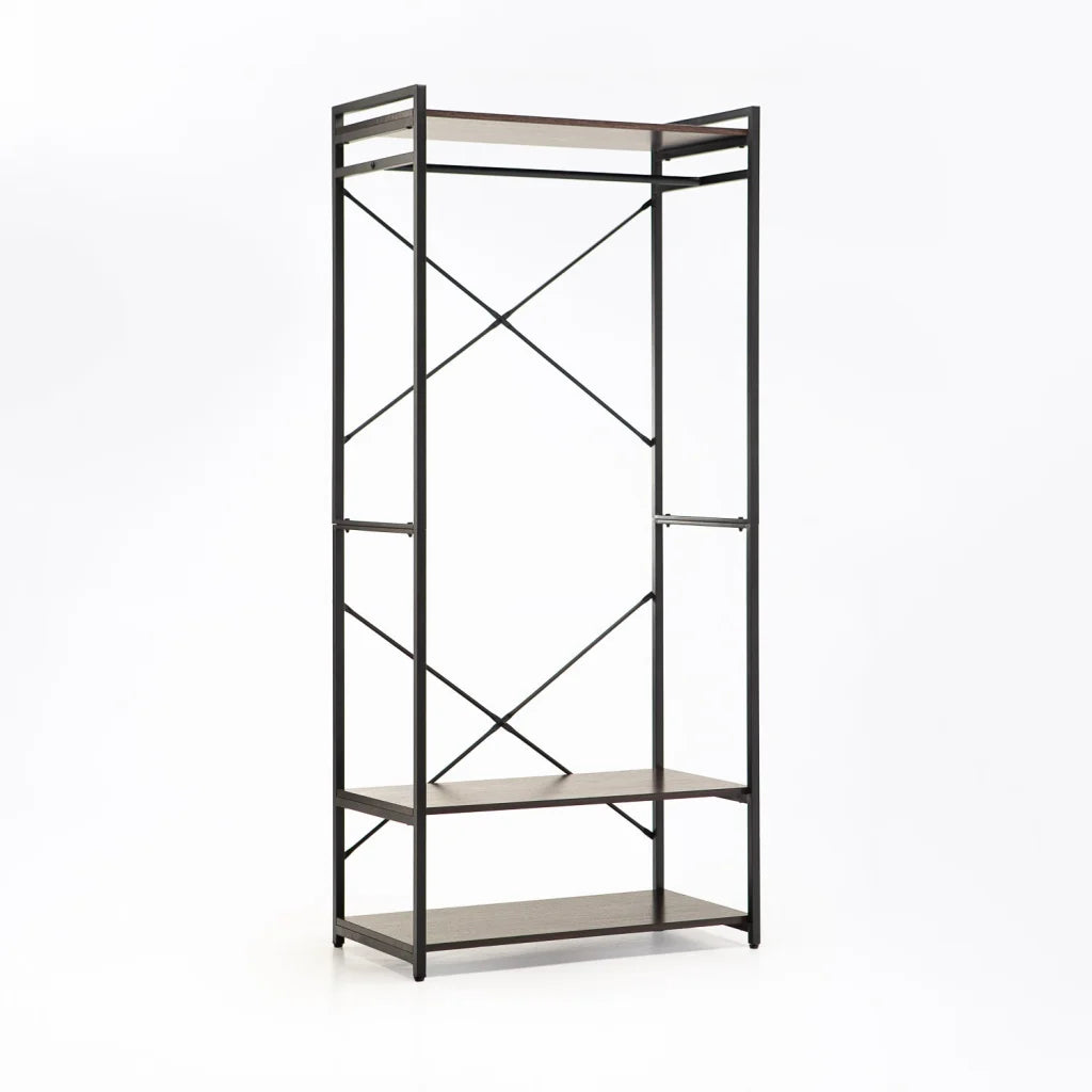 Kimimila 3 Shelf & Hanging Open Robe - Black