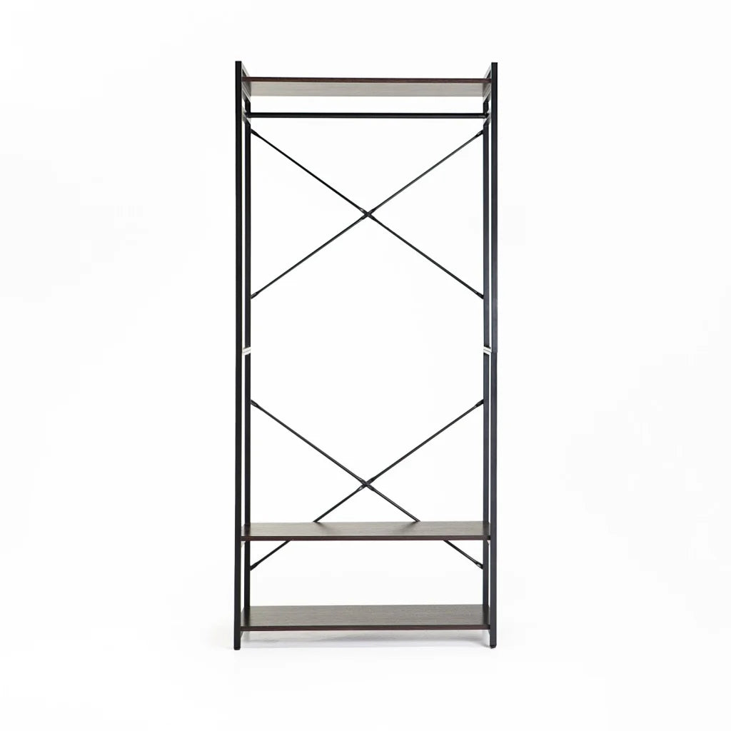 Kimimila 3 Shelf & Hanging Open Robe - Black