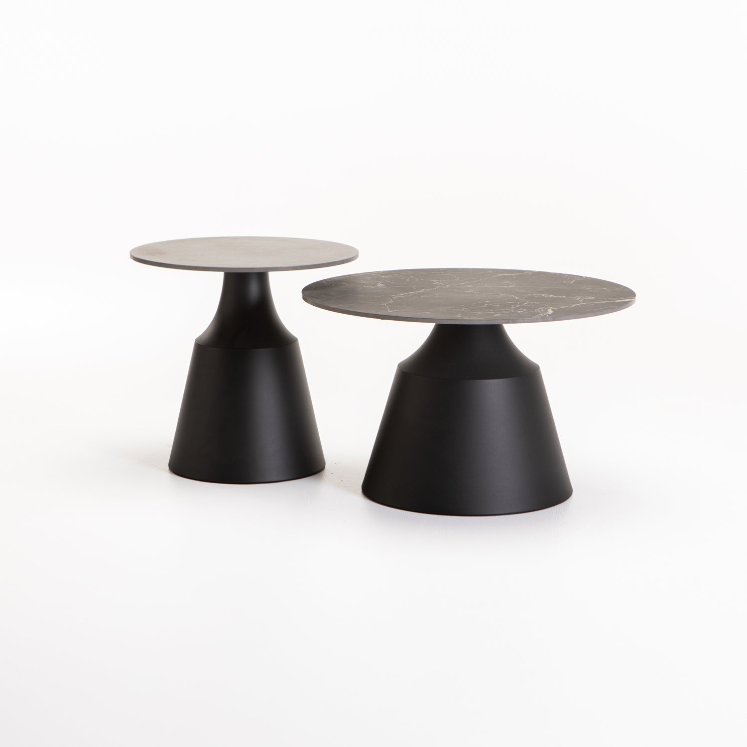 Isla Set of 2 Stone Top Coffee Table - Black