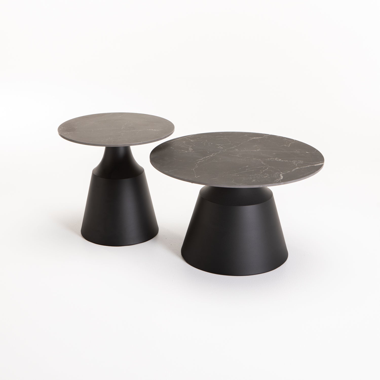 Isla Set of 2 Stone Top Coffee Table - Black