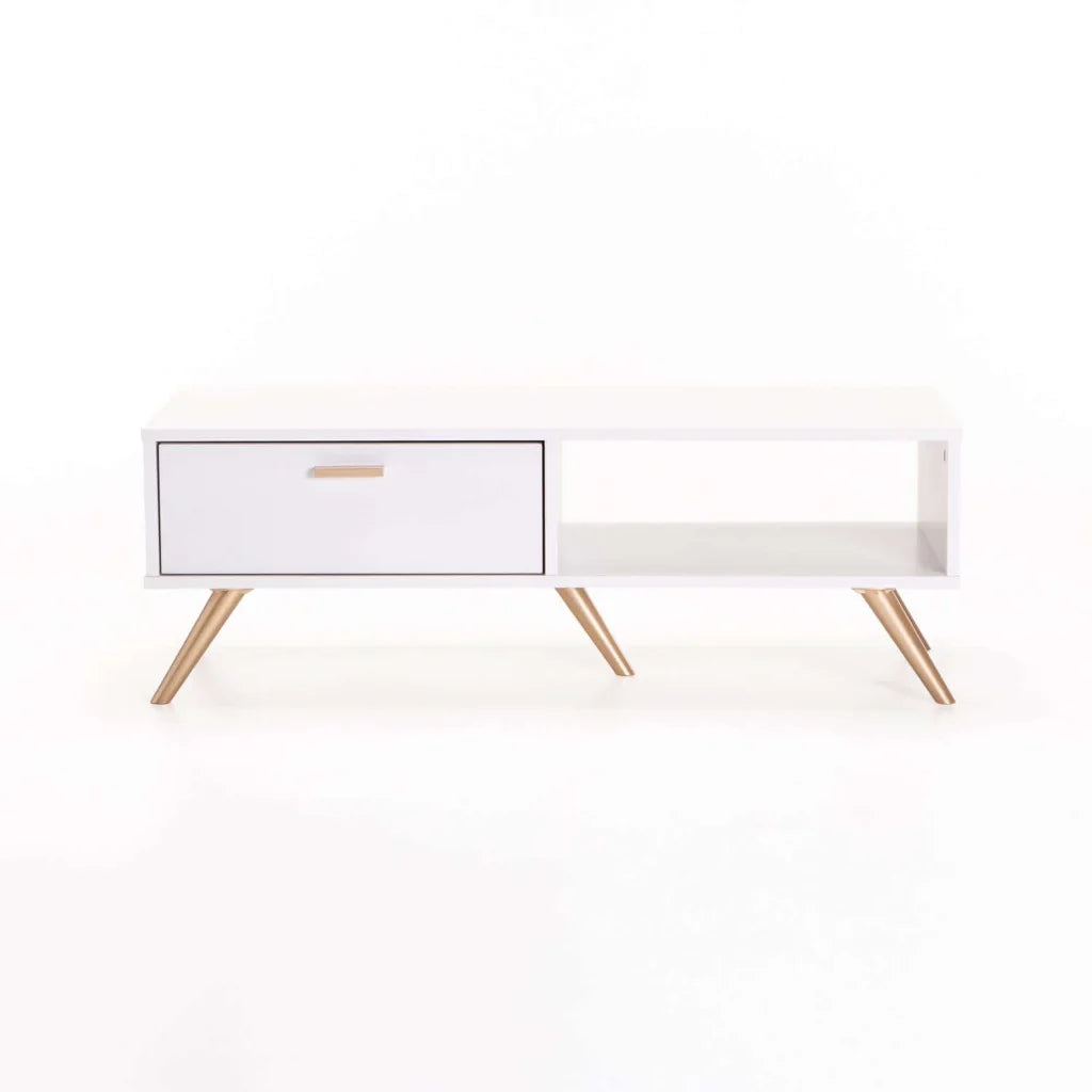 Abelour 100x40cm Coffee Table - White