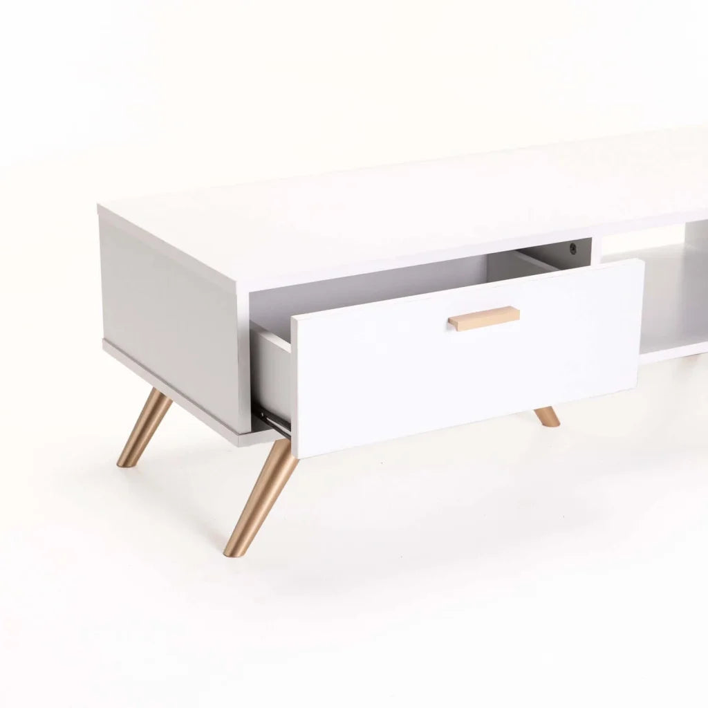 Abelour 100x40cm Coffee Table - White