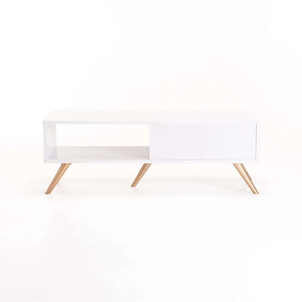 Abelour 100x40cm Coffee Table - White