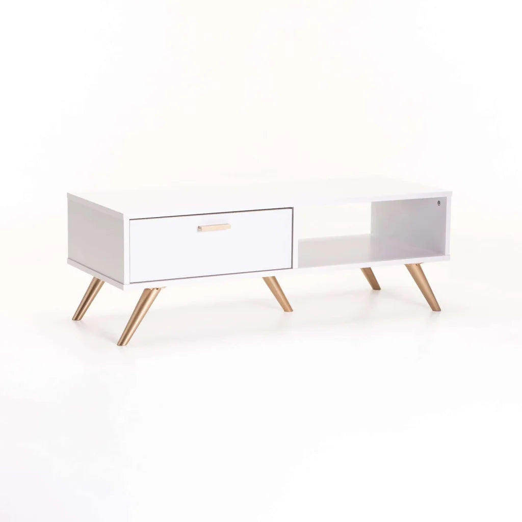 Abelour 100x40cm Coffee Table - White