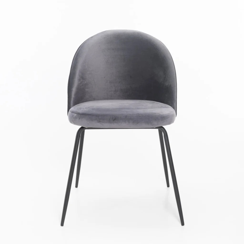 Mona Velvet Dining Chair - Grey