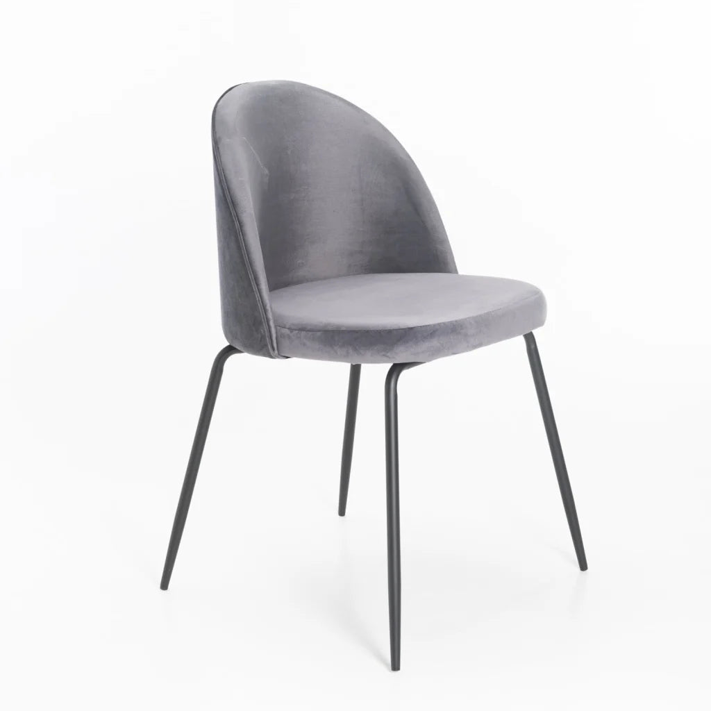 Mona Velvet Dining Chair - Grey