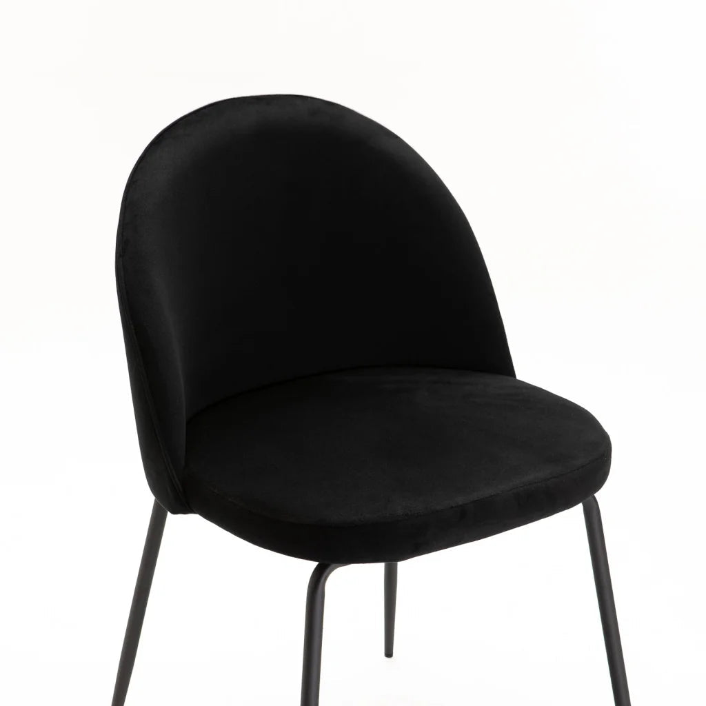 Mona Velvet Dining Chair - Black