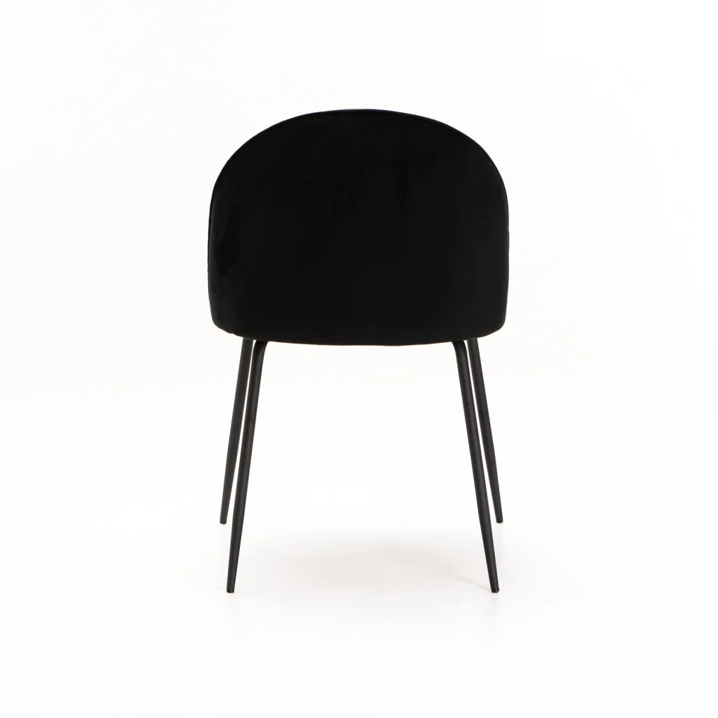 Mona Velvet Dining Chair - Black