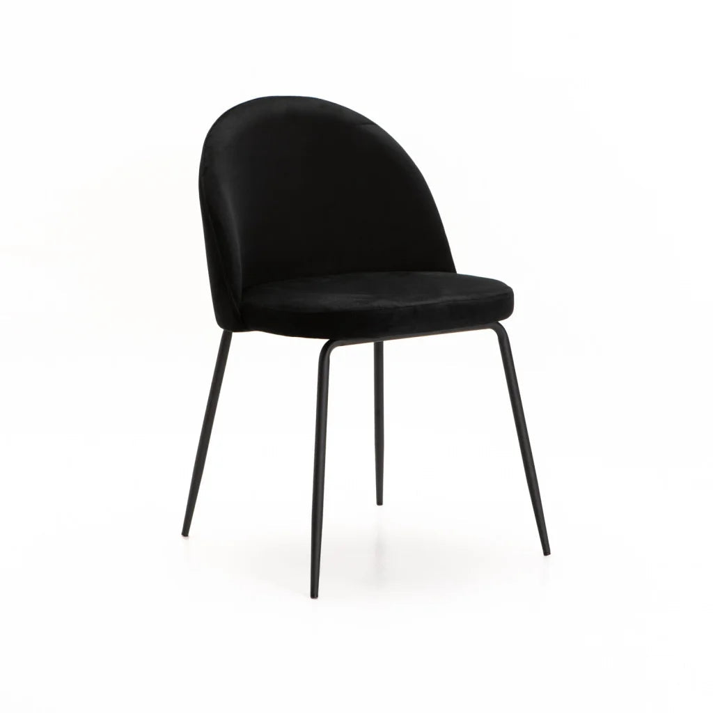 Mona Velvet Dining Chair - Black