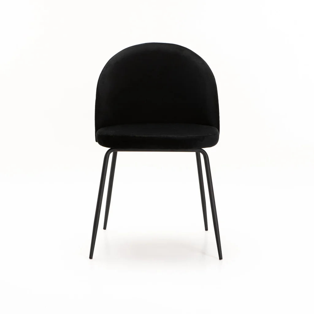 Mona Velvet Dining Chair - Black