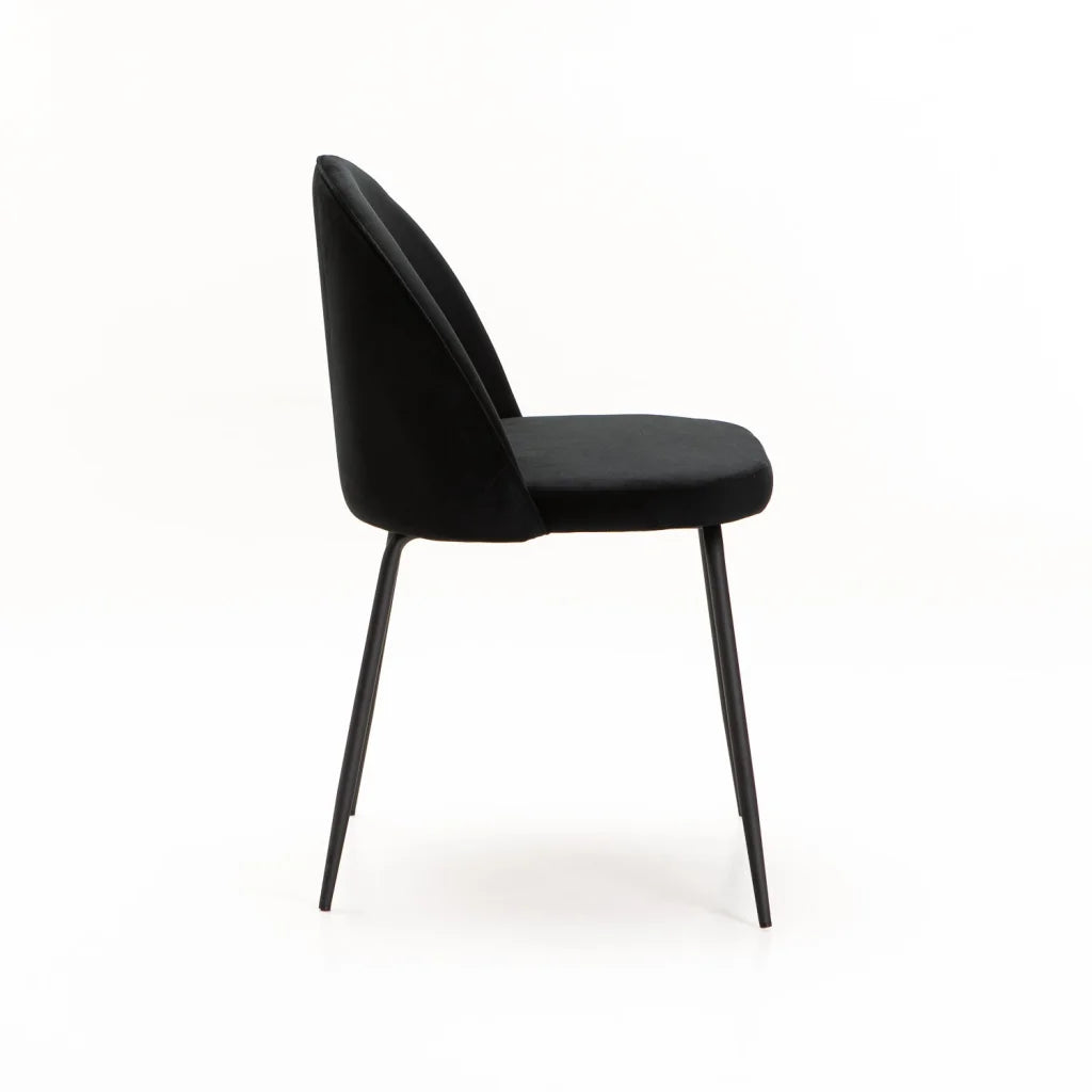 Mona Velvet Dining Chair - Black