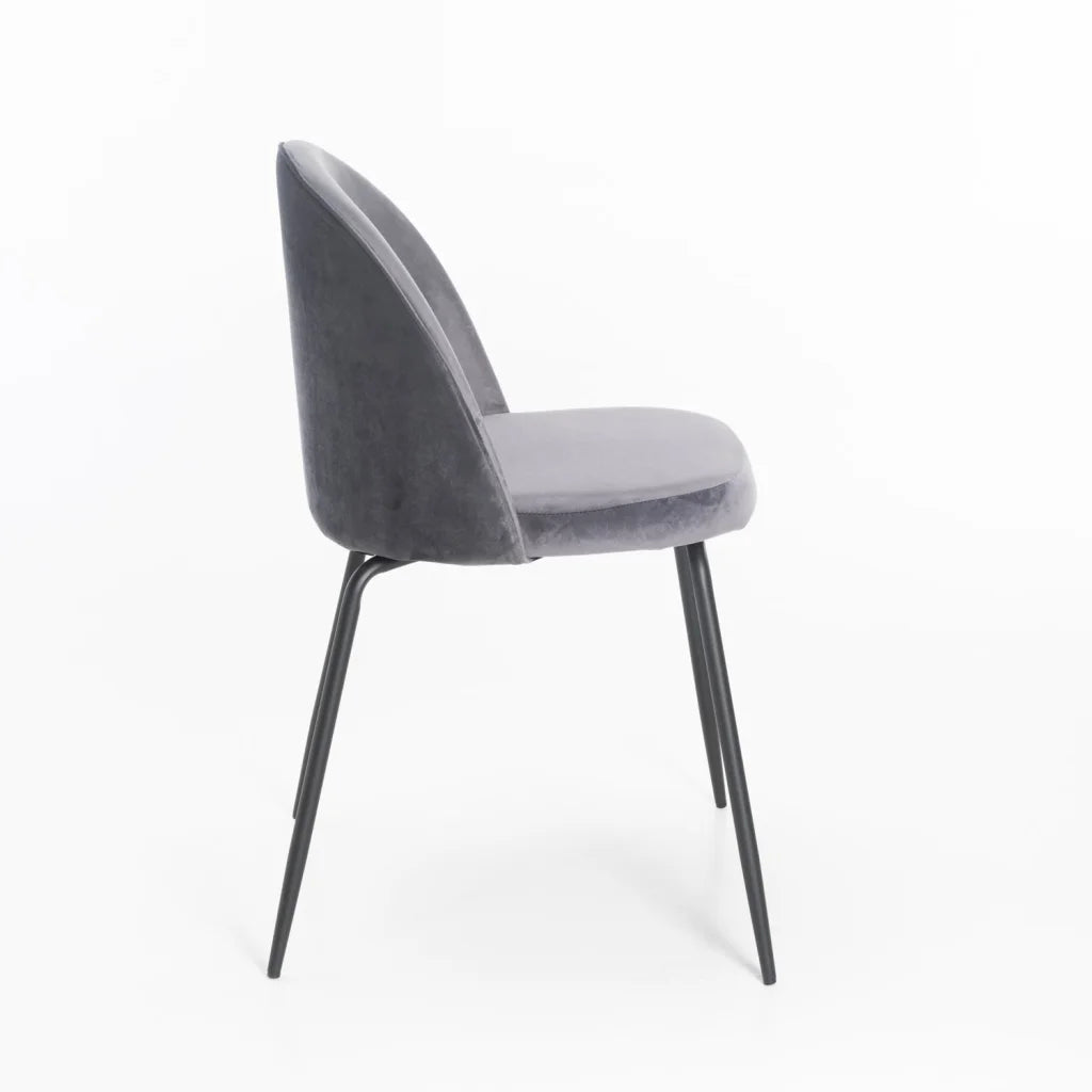Mona Velvet Dining Chair - Grey