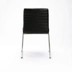 Molly Chrome Leather Touch Dining Chair - Black