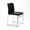 Molly Chrome Leather Touch Dining Chair - Black