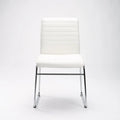 Molly Chrome Leather Touch Dining Chair - White