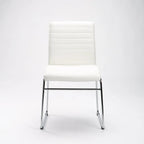 Molly Chrome Leather Touch Dining Chair - White