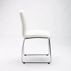 Molly Chrome Leather Touch Dining Chair - White