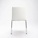 Molly Chrome Leather Touch Dining Chair - White