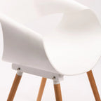 Rami Wooden Leg Armchair - White