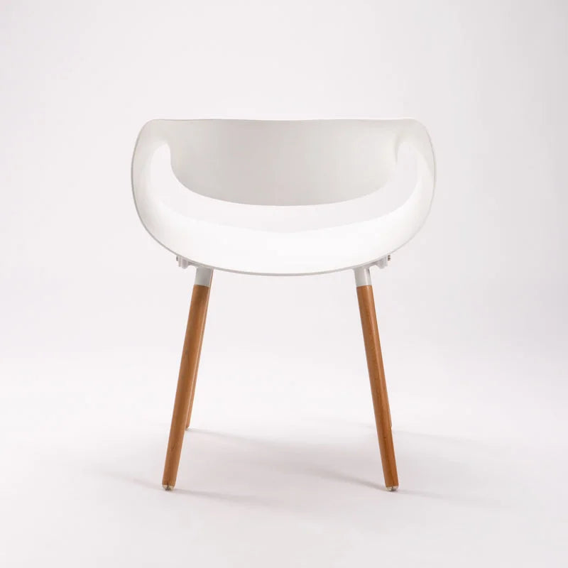 Rami Wooden Leg Armchair - White