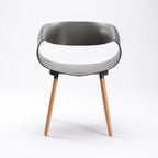 Rami Wooden Leg Armchair - Dark Grey