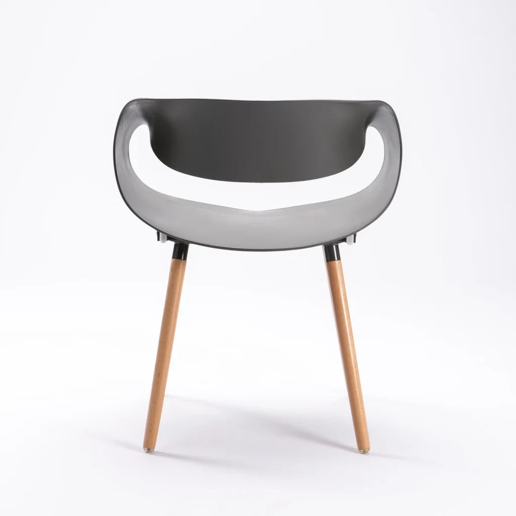 Rami Wooden Leg Armchair - Dark Grey