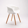 Rami Wooden Leg Armchair - White