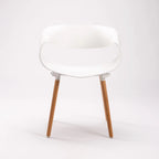 Rami Wooden Leg Armchair - White