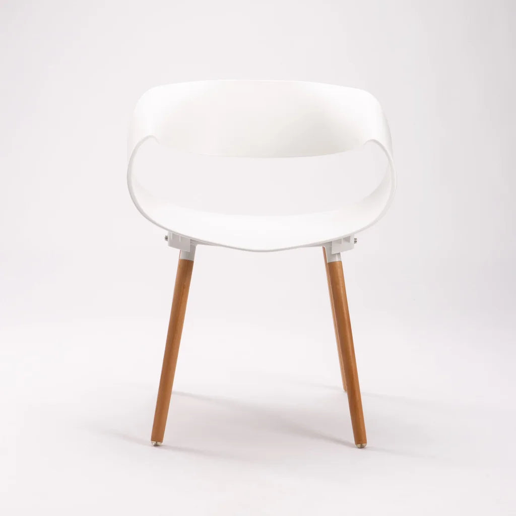 Rami Wooden Leg Armchair - White