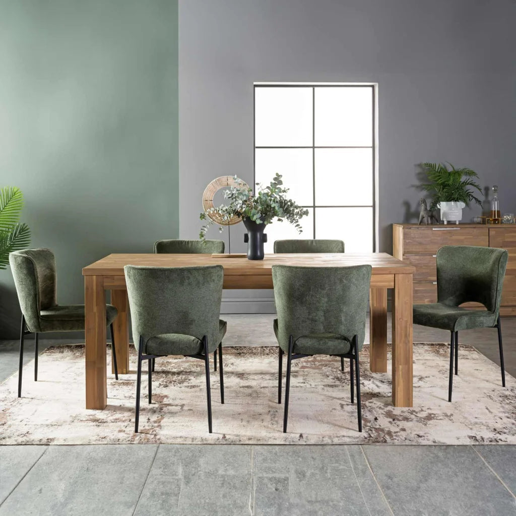 Jeanny Fabric Dining Chair - Green
